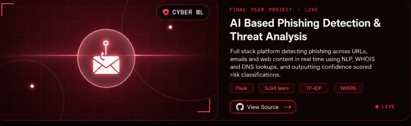 AI Based Phishing Detection & Threat Analysis Dark Theme